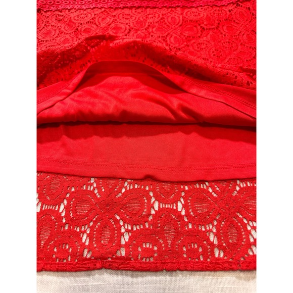 Project Runway Red Crochet top cold shoulder-XL - Picture 5 of 12